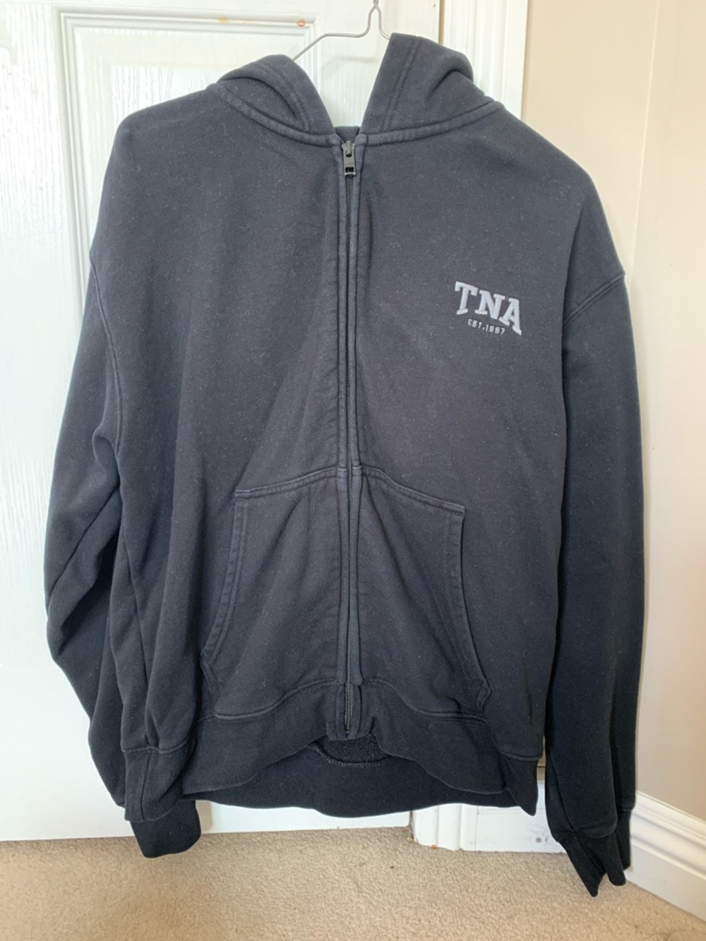 TNA Black Full-Zip Hoodie with Chest Logo